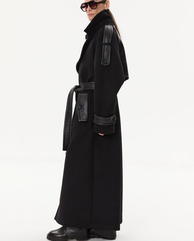 Kaszmirowy trencz ze skórą - Image #5