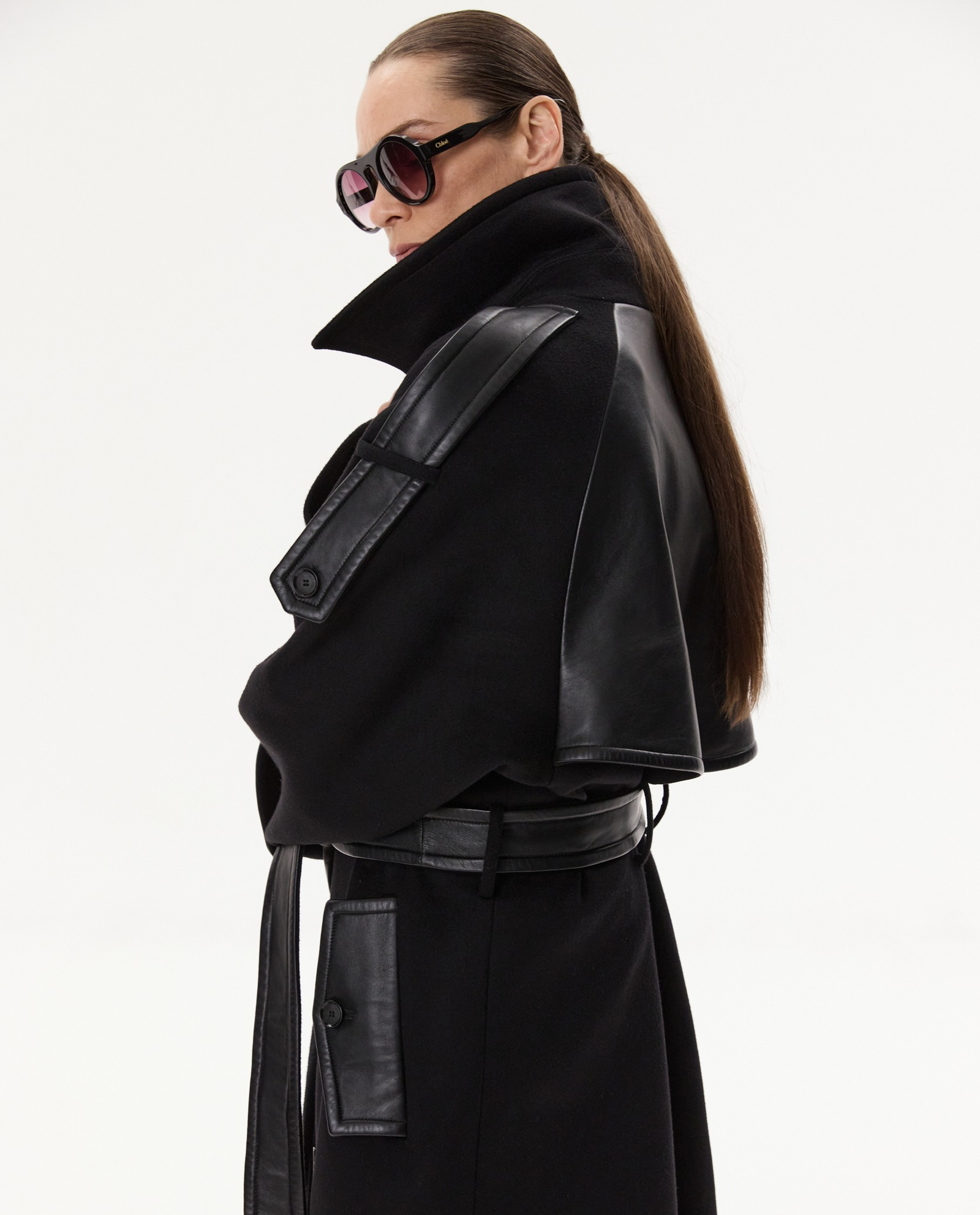 Kaszmirowy trencz ze skórą - Image #6