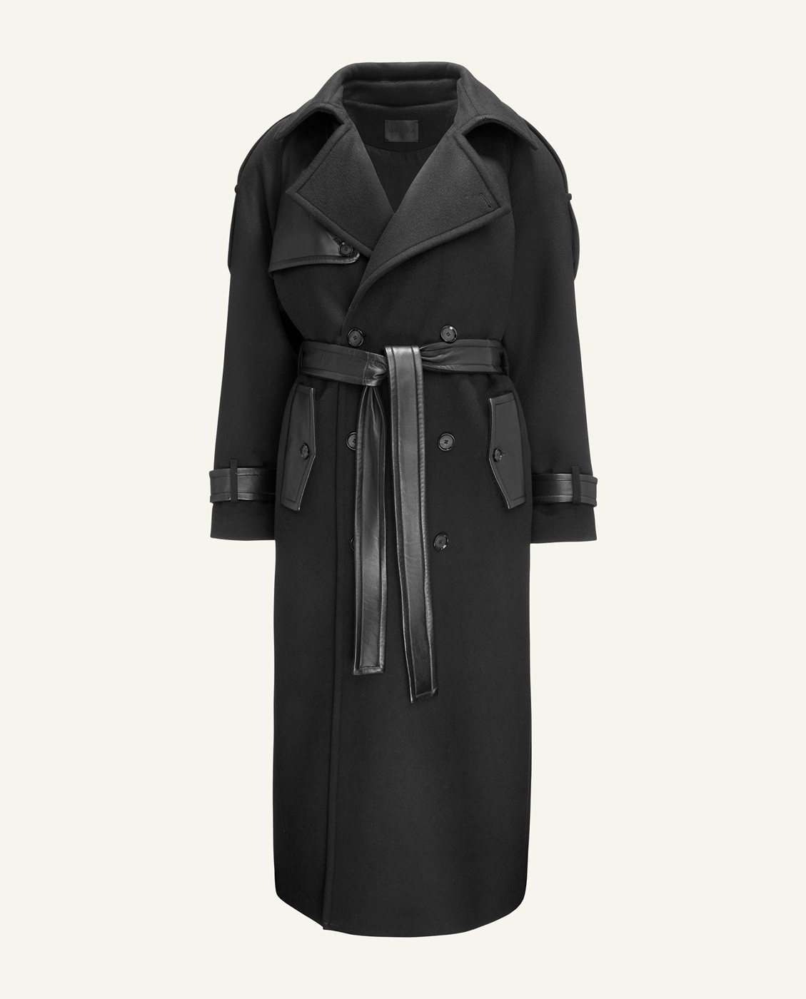 Kaszmirowy trencz ze skórą - Image #7