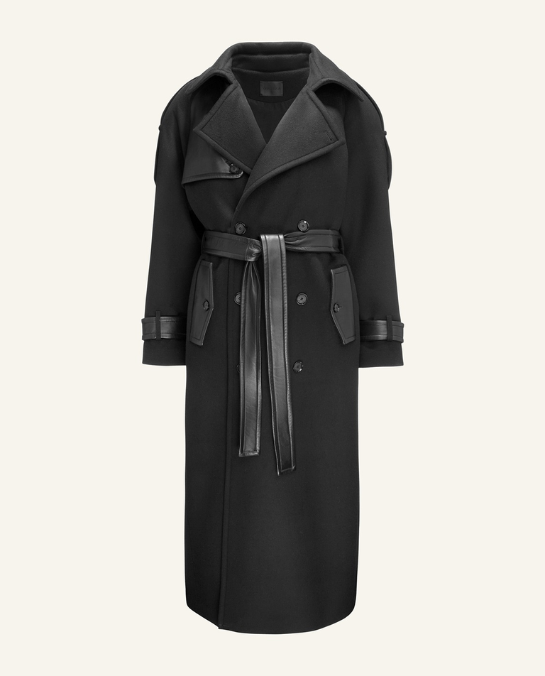 Kaszmirowy trencz ze skórą - Image #7