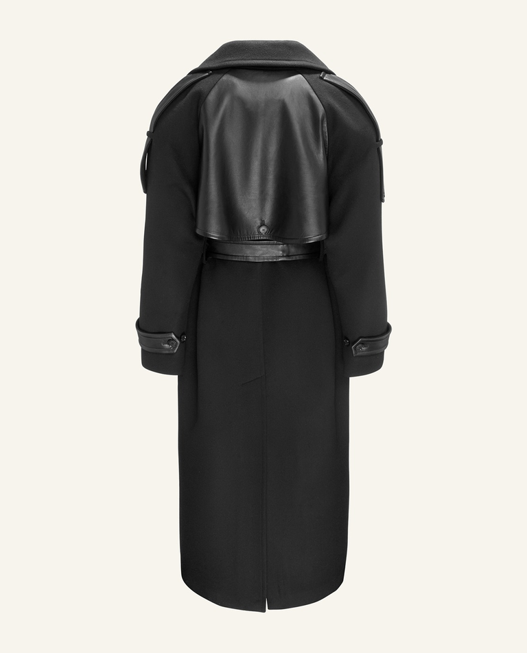 Kaszmirowy trencz ze skórą - Image #8