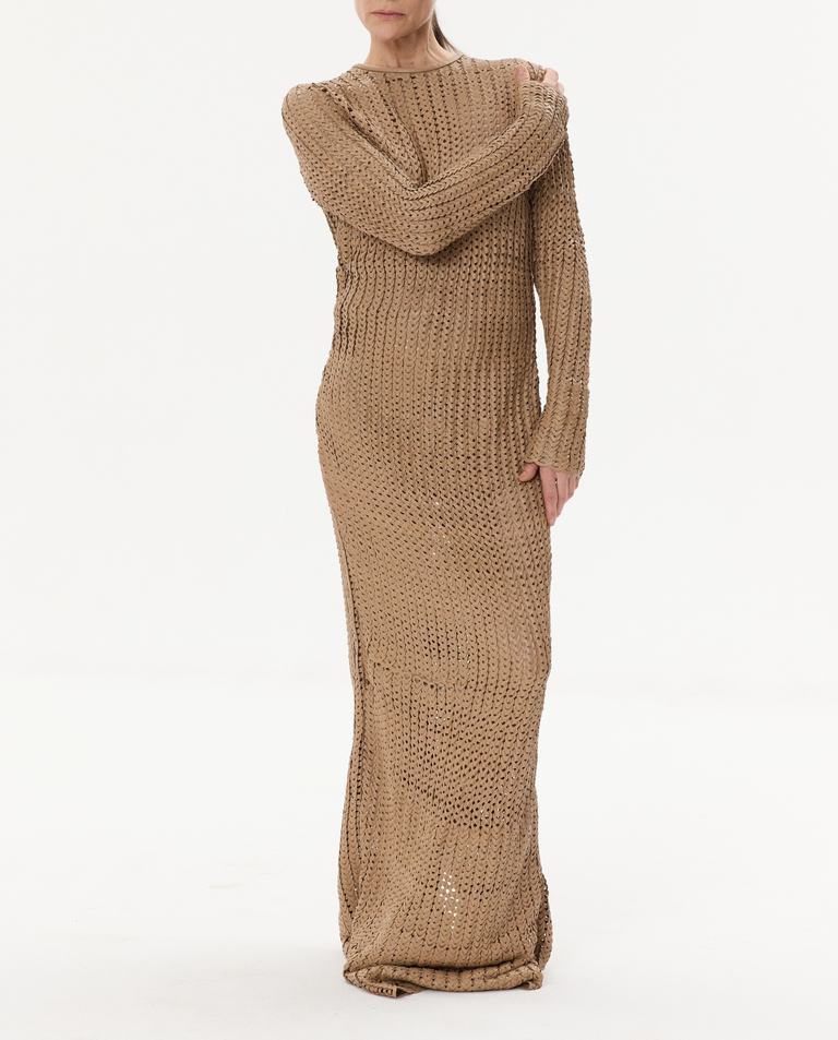 Pleciona skórzana sukienka maxi - Image #4