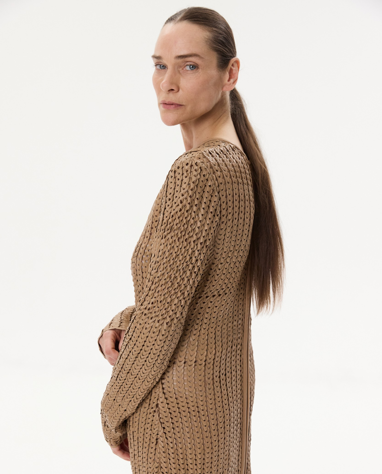 Pleciona skórzana sukienka maxi - Image #7