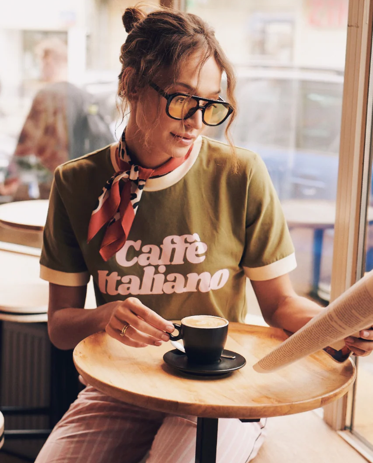 T-shirt Caffe Italiano khaki - Image #2