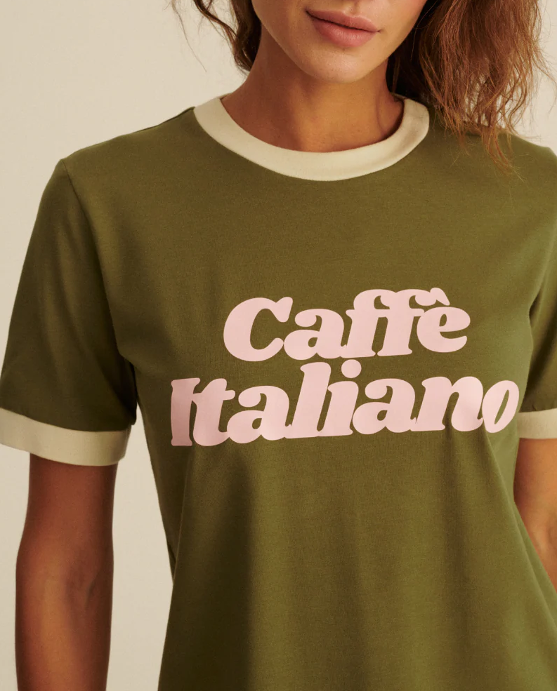 T-shirt Caffe Italiano khaki - Image #4