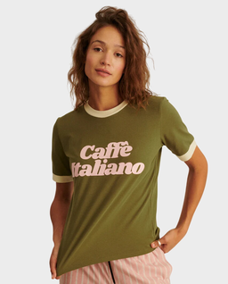 T-shirt Caffe Italiano khaki - Image #0