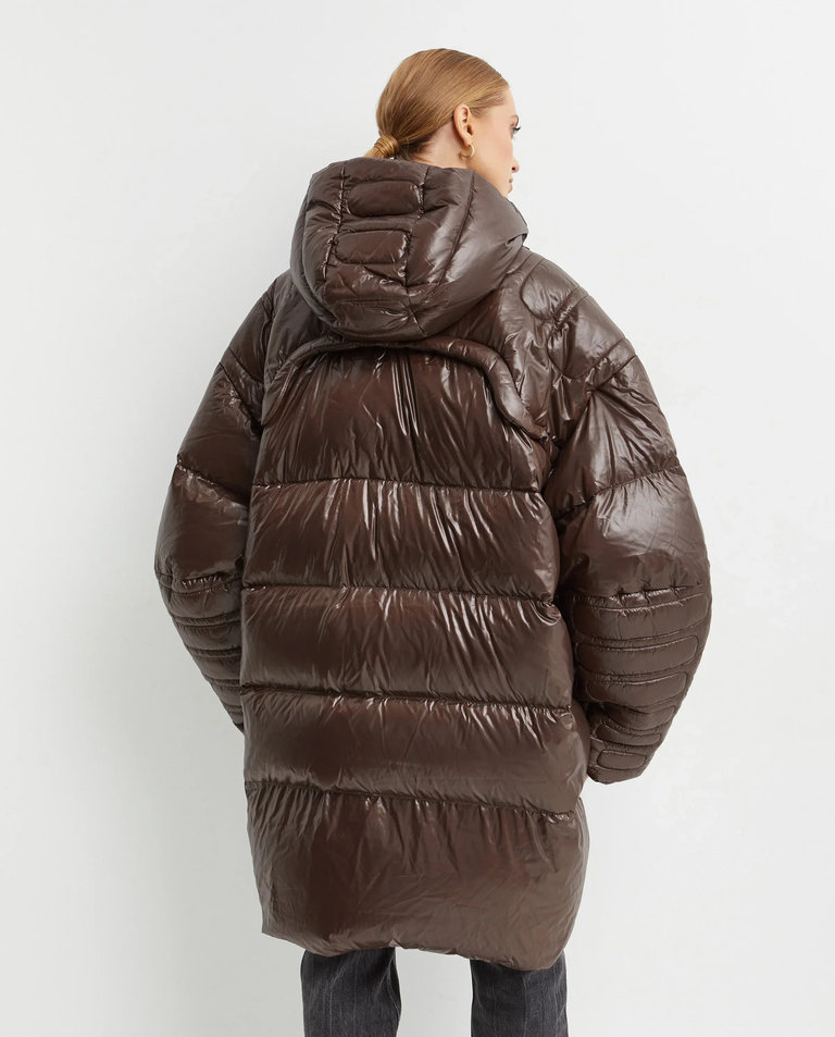 Czekoladowa kurtka puchowa oversize Apollo - Image #2