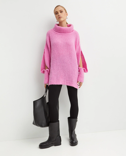Różowy sweter z wełny alpaki Bite - Image #1