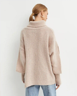 Beżowy sweter z wełny alpaki Bite - Image #2