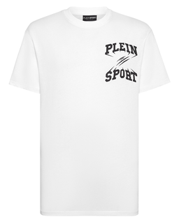 Biały t-shirt z kontrastowymi napisami - Image #1