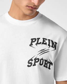 Biały t-shirt z kontrastowymi napisami - Image #4