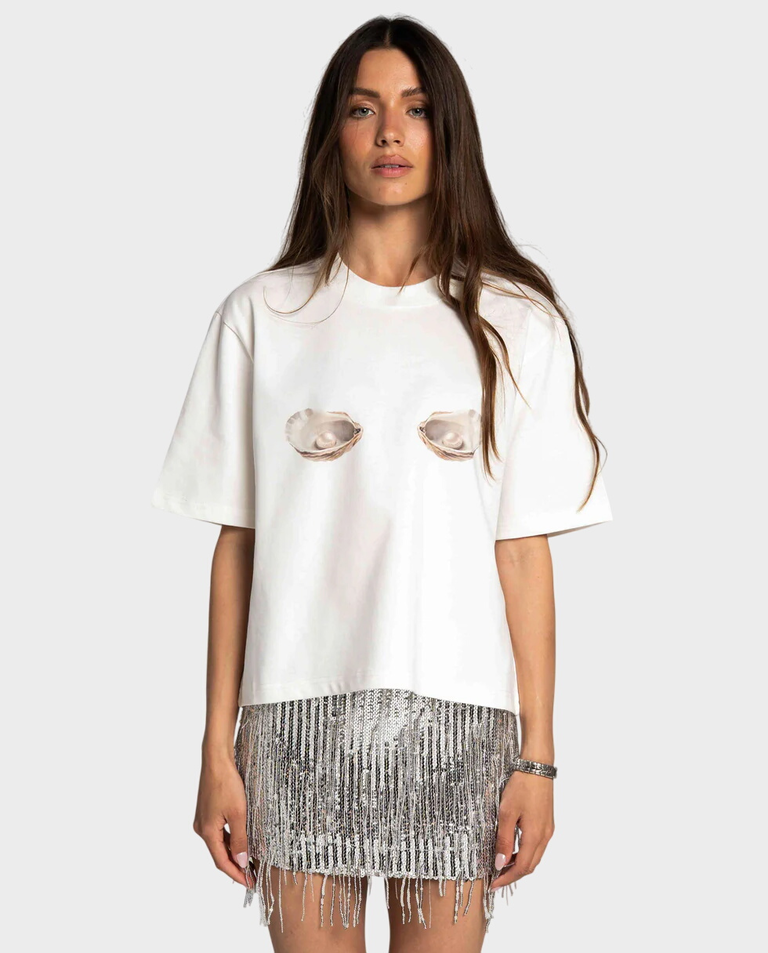 Biały t-shirt Oyster - Image #0