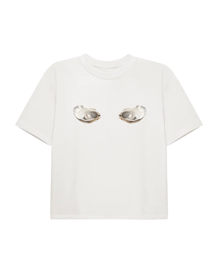 Biały t-shirt Oyster - Image #2