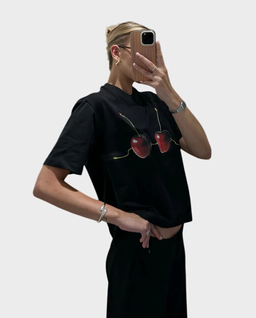 Czarny t-shirt Cherries - Image #1