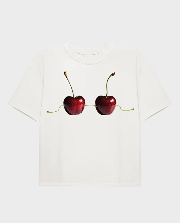 Biały t-shirt Cherries - Image #0