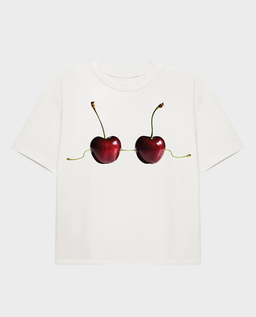 Biały t-shirt Cherries - Image #0