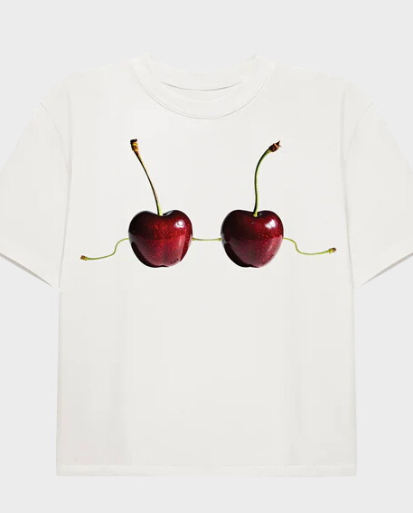 Biały t-shirt Cherries - Image #1