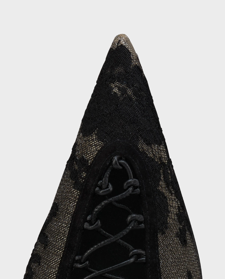 Czarne szpilki Km Lace 100 - Image #4