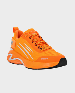 Pomarańczowe sportowe sneakersy z logo - Image #1