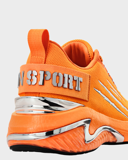 Pomarańczowe sportowe sneakersy z logo - Image #2