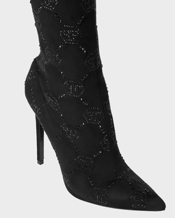 Czarne kozaki za kolano z monogramem - Image #2