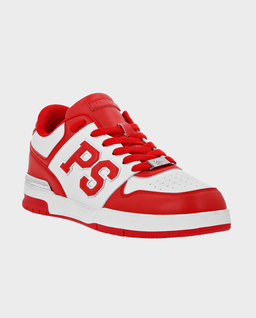 Biało-czerwone sneakersy z logo - Image #1