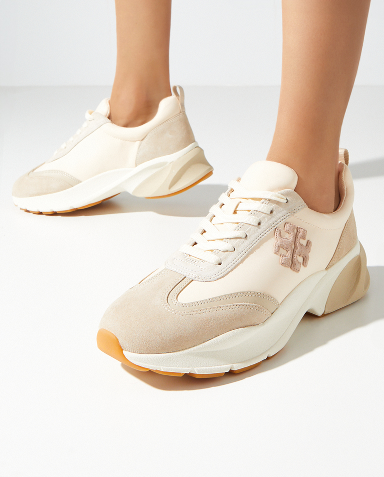 Beżowe sneakersy z emblematem Good Luck - Image #0