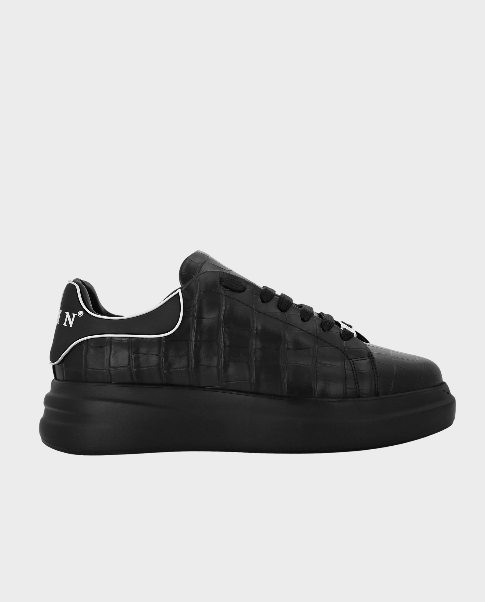 Czarne sneakersy z tłoczonej skóry - Image #0