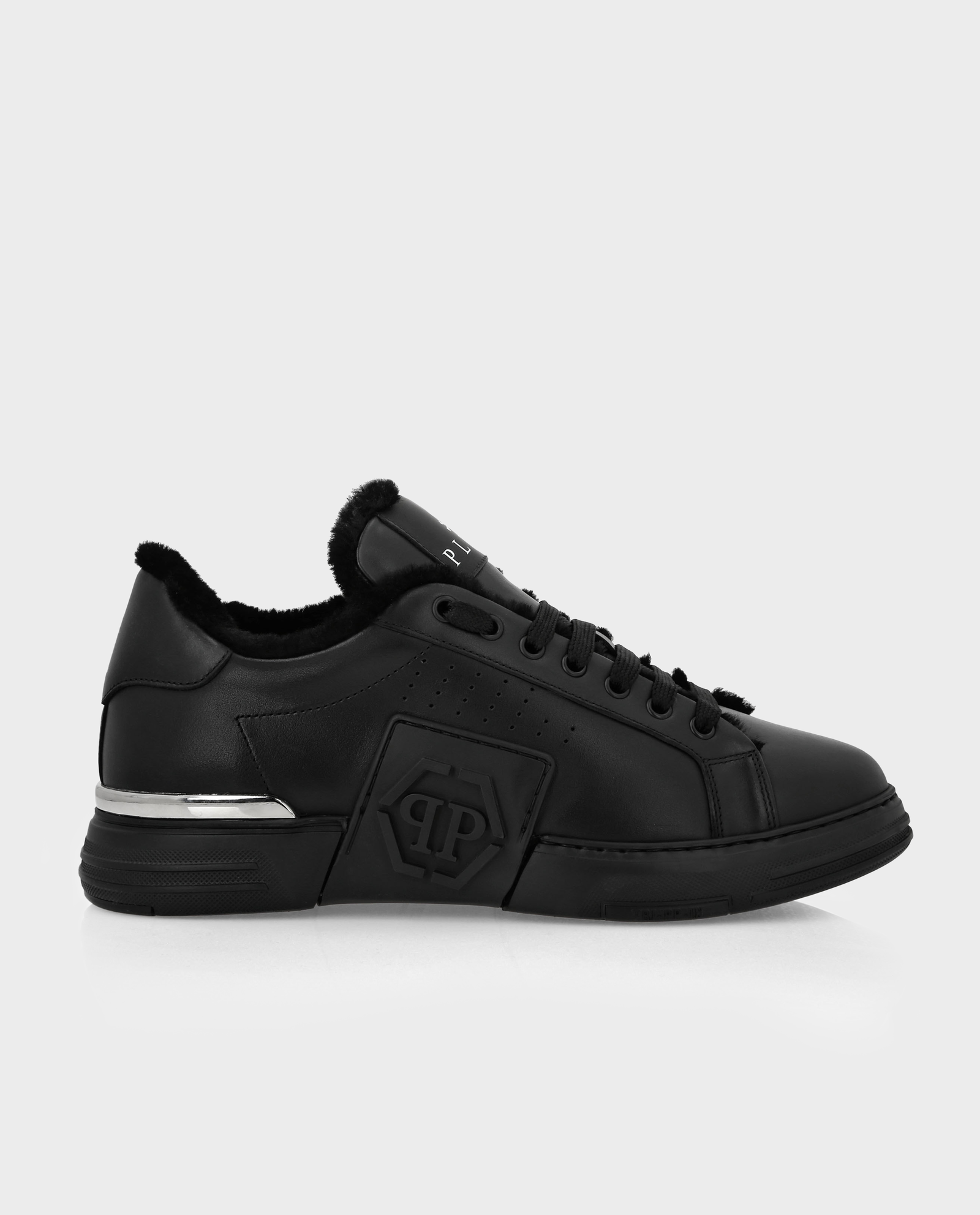 Czarne skórzane sneakersy - Image #0