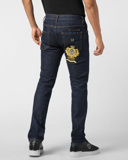 Granatowe jeansy Straight Supreme Cut - Image #3
