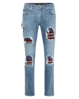 Niebieskie jeansy Rock Star Fit - Image #1