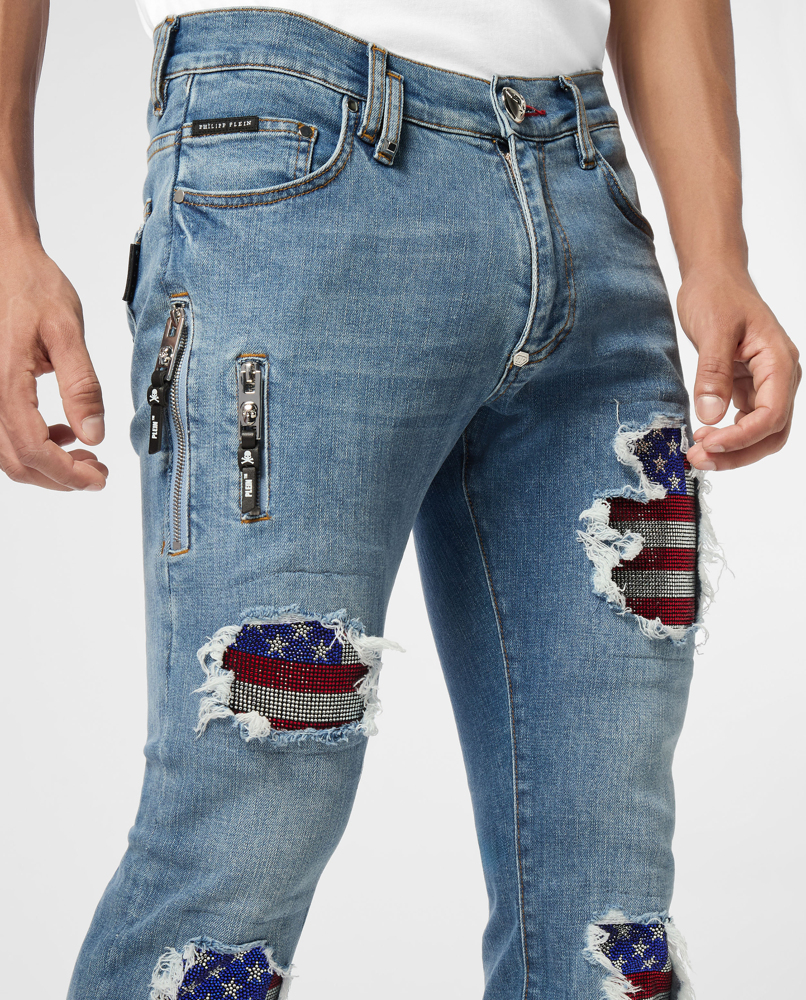 Niebieskie jeansy Rock Star Fit - Image #4