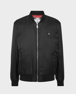 Czarna kurtka bomber z monogramem - Image #0