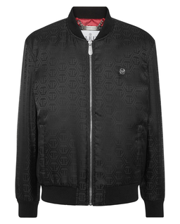 Czarna kurtka bomber z monogramem - Image #1