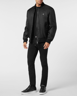 Czarna kurtka bomber z monogramem - Image #2