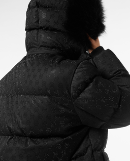 Czarna kurtka puchowa z monogramem - Image #5