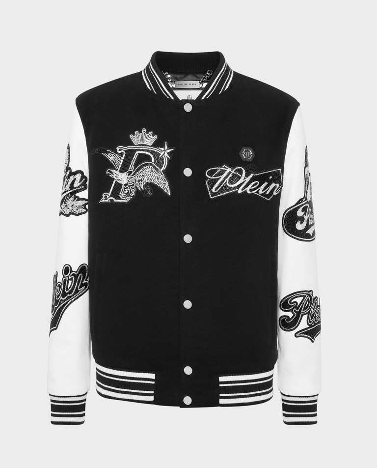 Czarna kurtka Varsity Bomber