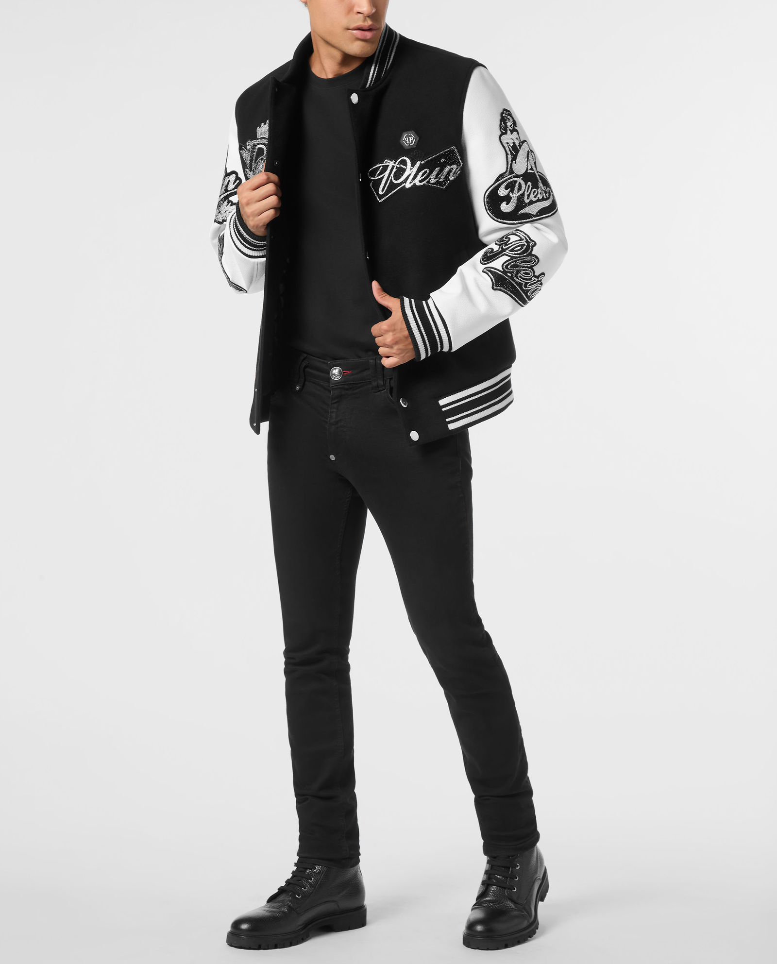 Czarna kurtka Varsity Bomber - Image #2