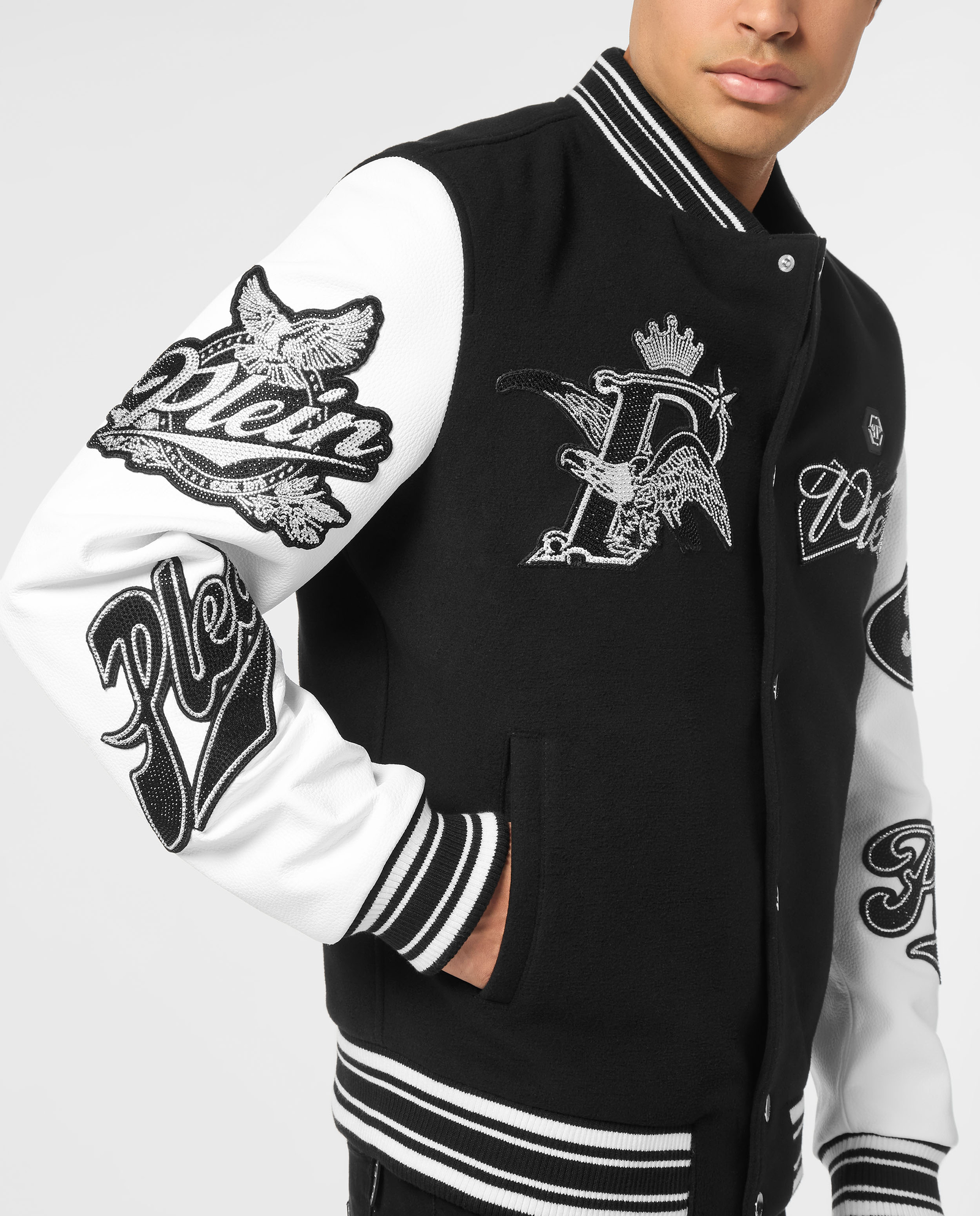 Czarna kurtka Varsity Bomber - Image #3