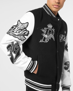 Czarna kurtka Varsity Bomber - Image #3