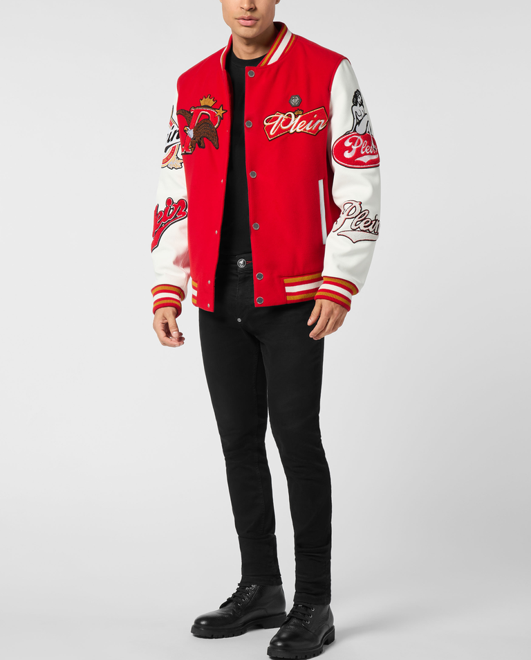 Czerwona kurtka Varsity Bomber - Image #2