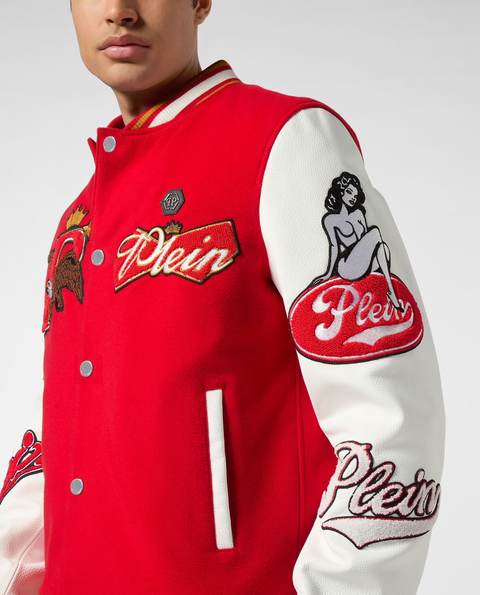 Czerwona kurtka Varsity Bomber - Image #3