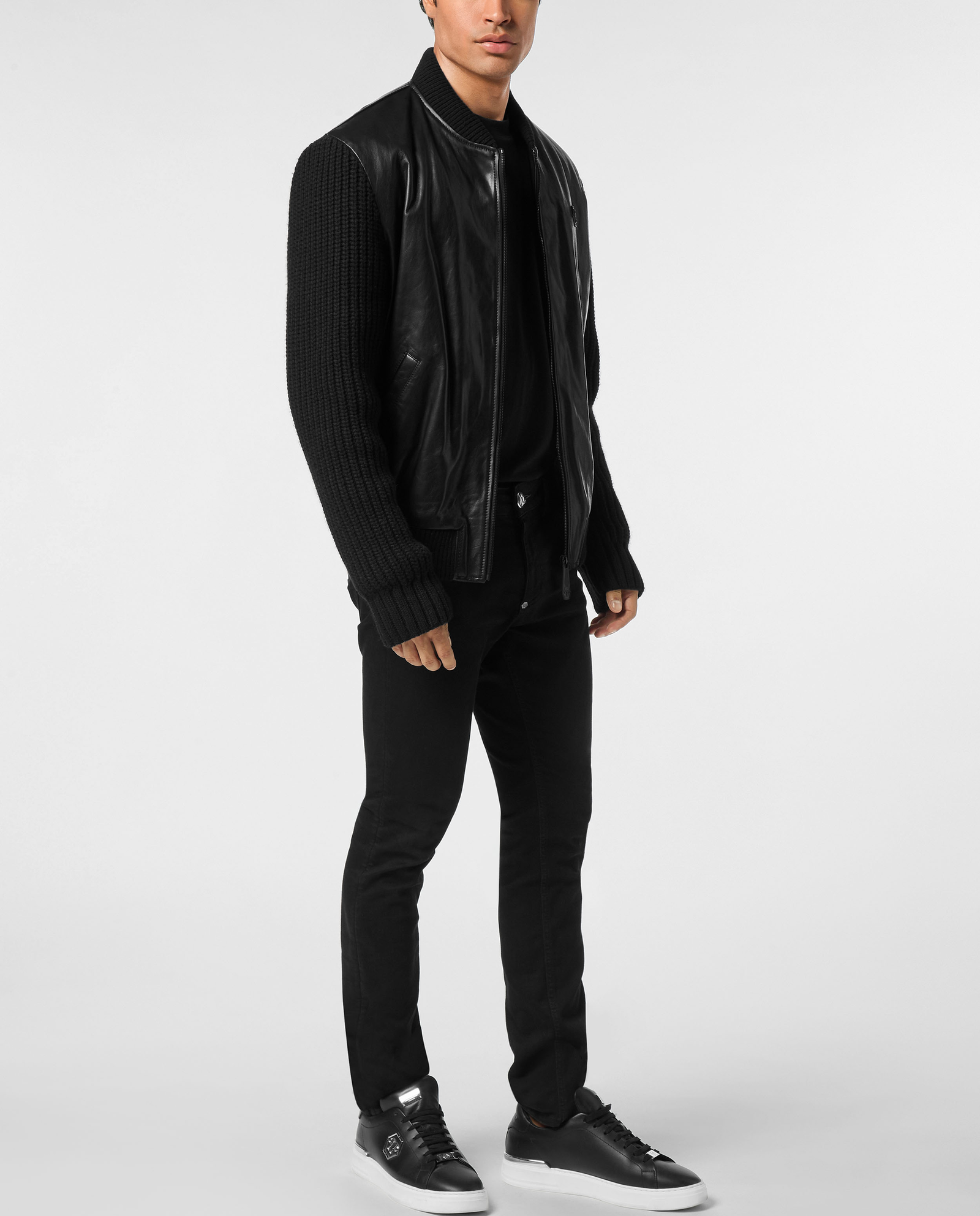 Czarna skórzana bomberka - Image #1