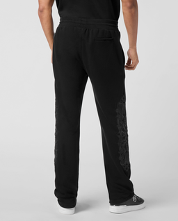 Czarne spodnie dresowe ze skórzanymi naszywkami - Image #2