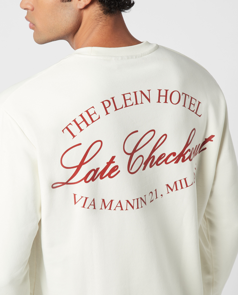 Biała bluza z logo - Image #5