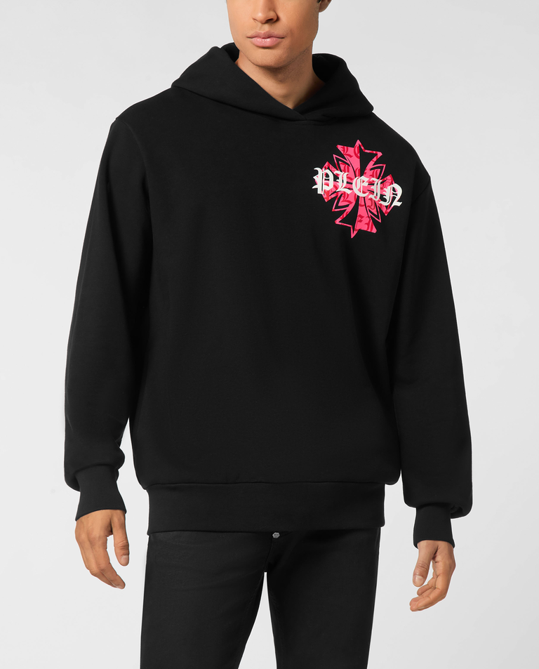 Czarna bluza z kapturem Worldwide Crest