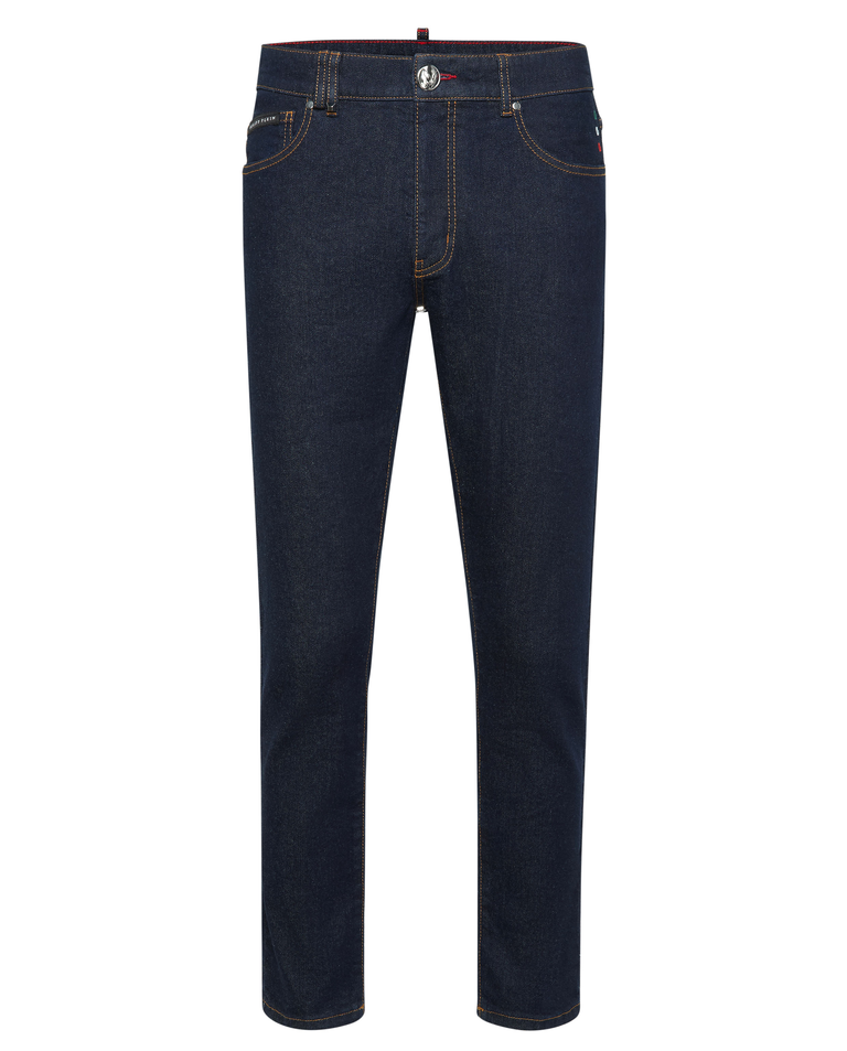 Granatowe jeansy Skinny - Image #4