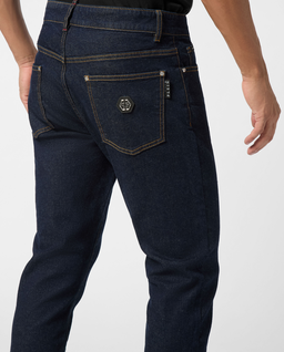 Granatowe jeansy Skinny - Image #3