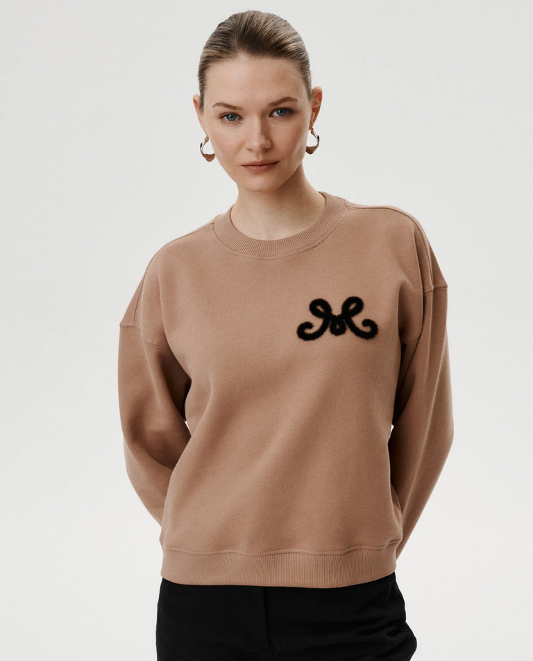 Camelowa bluza z monogramem Velena - Image #1