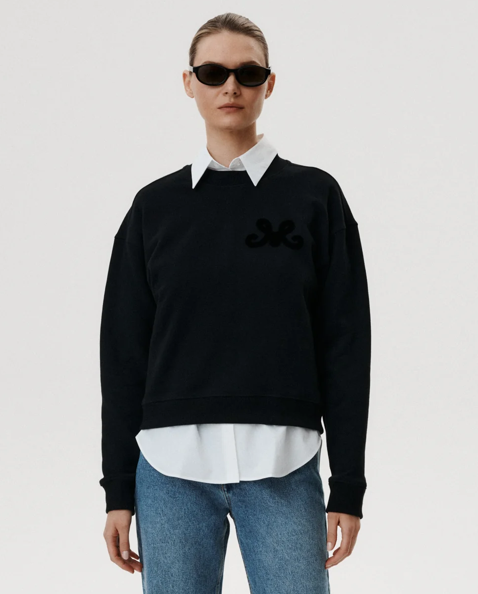 Czarna bluza z monogramem Velena - Image #0